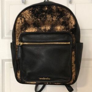 Vera Bradley Leighton Bronze Age black leather backpack